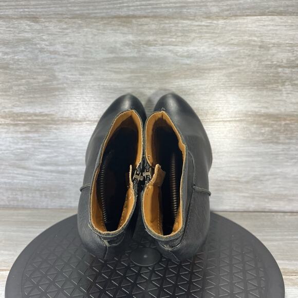 Kork-Ease Women's Michelle Black Leather Side Zip Biker Wedge Boots Size 6.5 - Picture 9 of 10